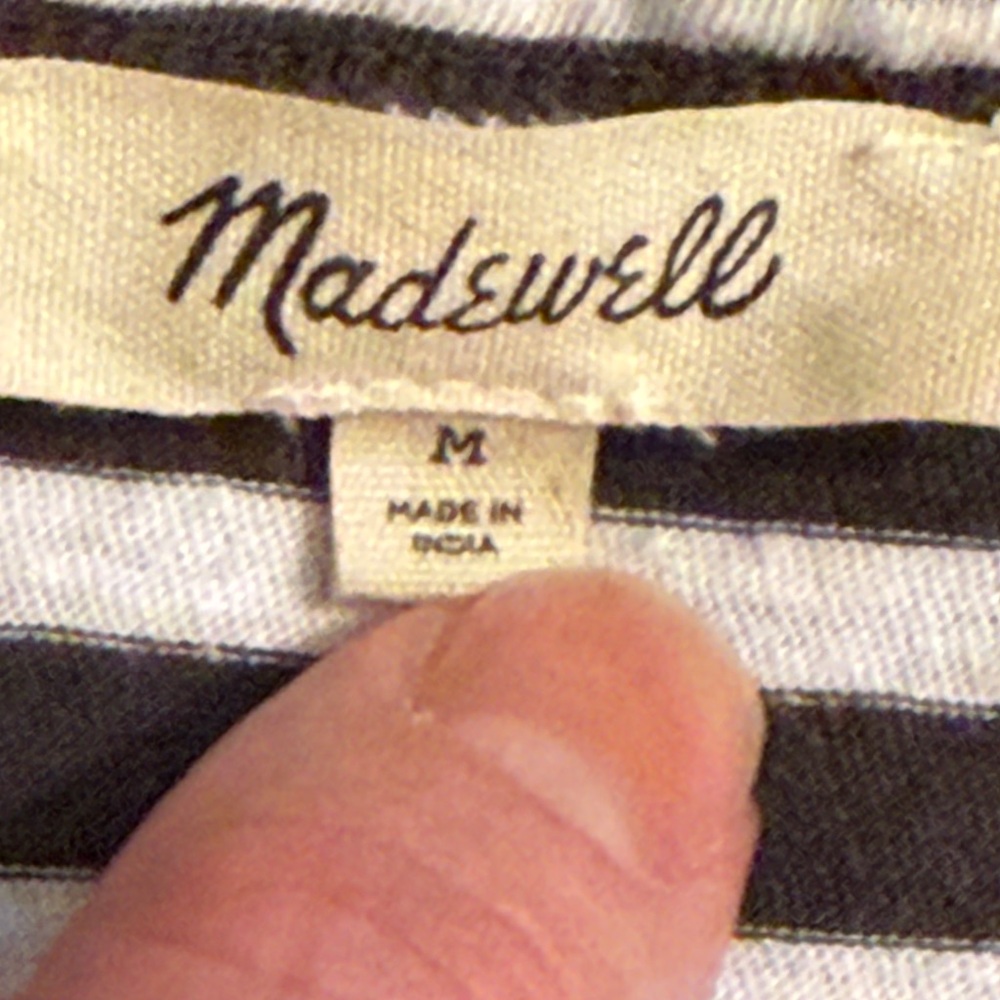 Madewell Soft Black and White Striped Short Sleeve Top - Picture 5 of 6